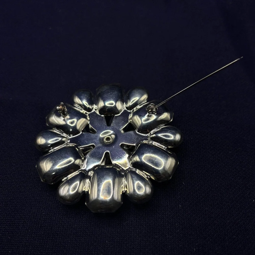 SO‎ Blue Clear Stones Brooch Pin Back Clasp